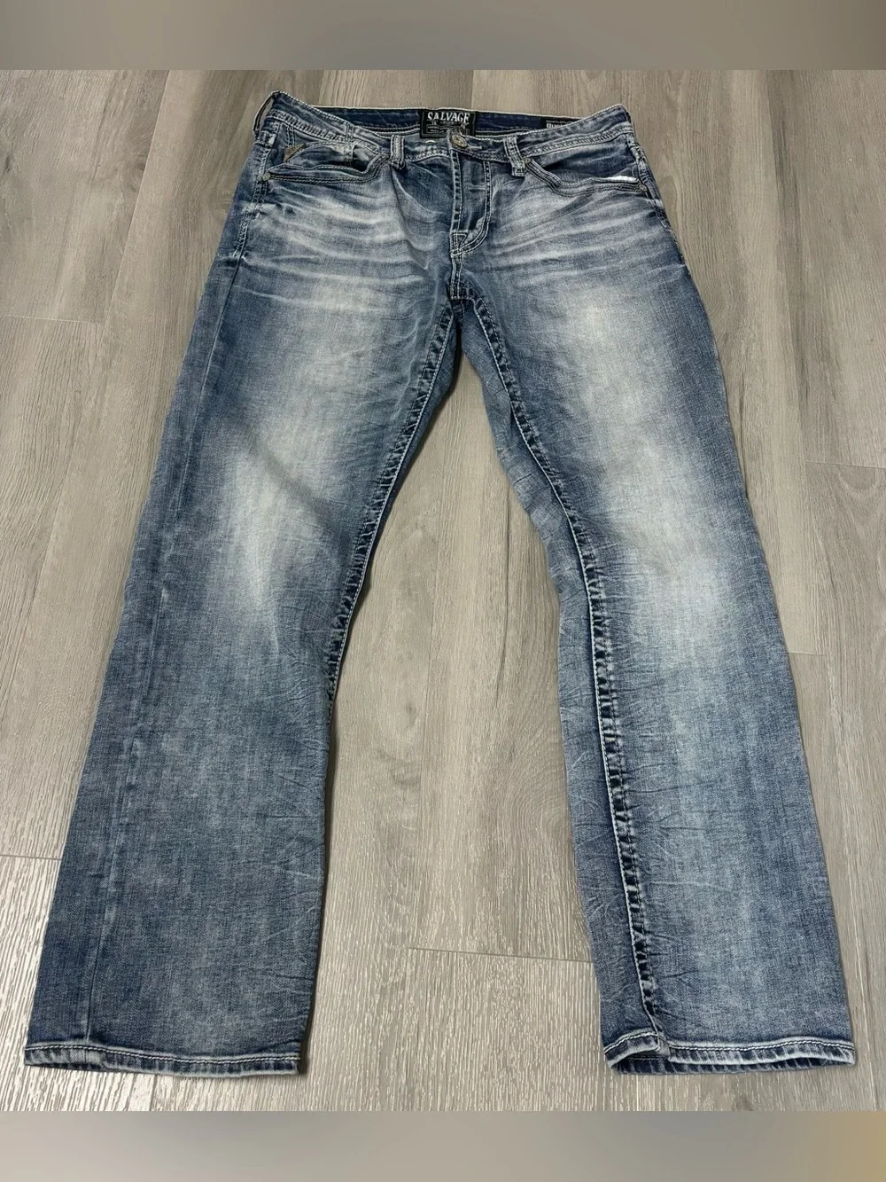 Salvage Buckle Exclusive Mayhem Straight Regular Fit Faded Blue Men’s Jeans 33R